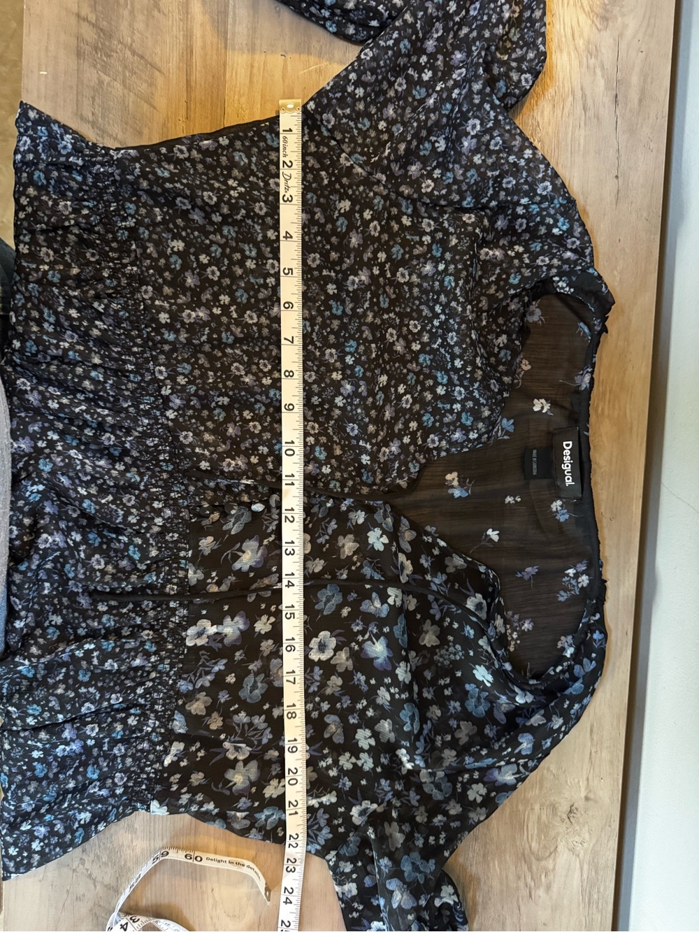 Desigual Black Dress with Blue and White Floral Print - Picture 8 of 8